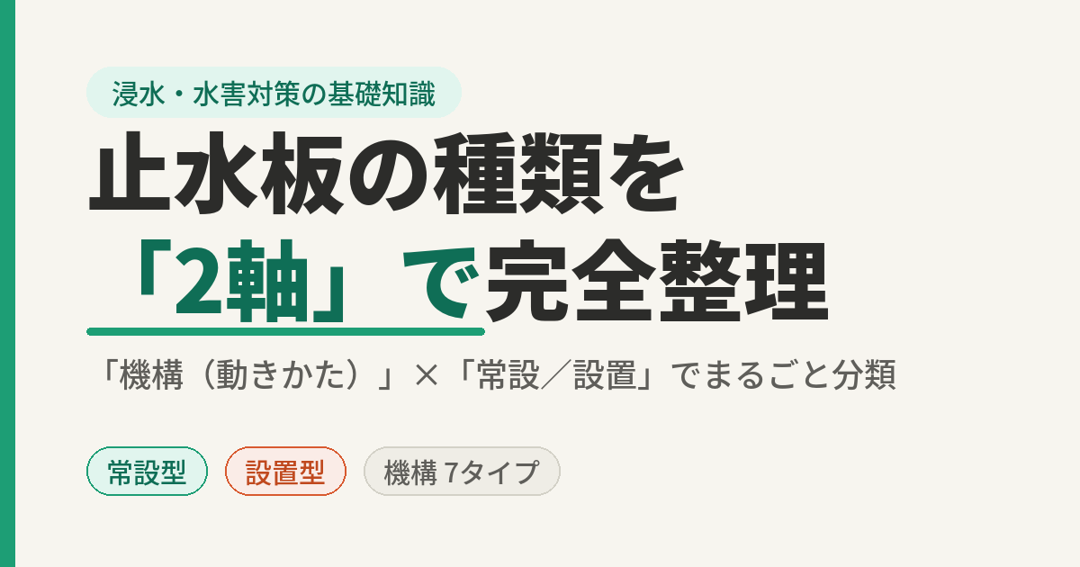 止水板の種類を2軸で完全整理｜選び方と設置場所別おすすめ