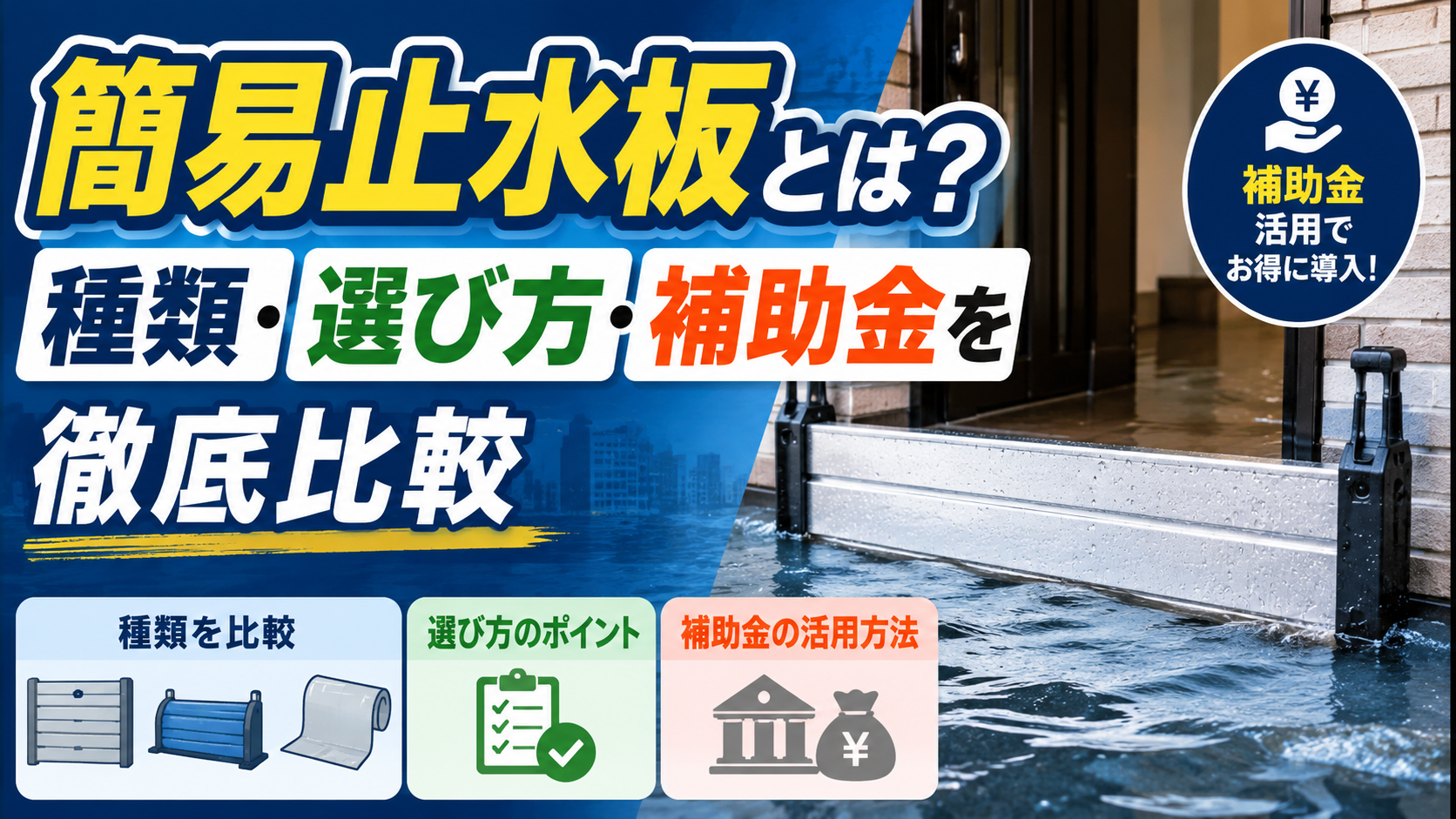 簡易止水板とは？種類・選び方・補助金を徹底比較
